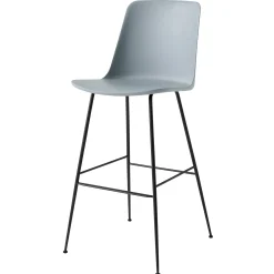 &tradition Hochstuhl Rely Hw96 Plastikmaterial Blau / H 75 Cm - Recycling-Kunststoff & Stahlbeine - Hellblau - Schwarz Best