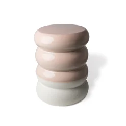 Pols Potten Hocker Chubby Keramik Rosa / Keramik - O34 X H44 Cm - Glanzend- Pink - Weis Mattiert Best Sale