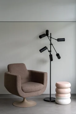Pols Potten Hocker Chubby Keramik Rosa / Keramik - O34 X H44 Cm - Glanzend- Pink - Weis Mattiert Best Sale