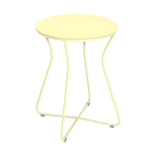 Fermob Hocker Cocotte Metall Gelb / Beistelltisch - H 45 Cm / Metall - Mattierte Zitrone Store
