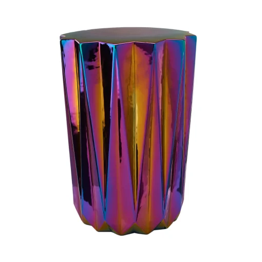 Pols Potten Hocker Oily Folds Keramik Bunt /E Keramik O32 X H45 Cm - Irisierend Outlet
