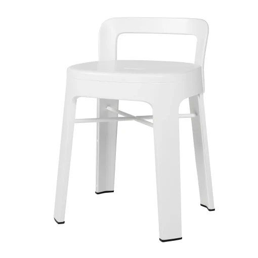 RS BARCELONA Hocker Ombra Low Metall/ Mit Ruckenlehne - H 45 Cm - Weis Cheap
