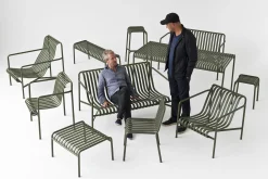 Hay Hocker Palissade Metall Grau Schwarz / H 45 Cm - R & E Bouroullec - Anthrazit Fashion
