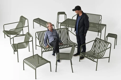 Hay Hocker Palissade Metall Grau Schwarz / H 45 Cm - R & E Bouroullec - Anthrazit Fashion