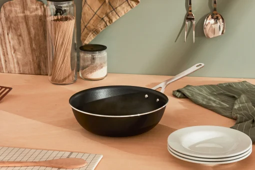 Alessi Hohe Pfanne Pots&Pans Metall/ O 28 Cm - Fur Alle Herdarten Einschlieslich Induktion - Schwarz - Stahl Clearance