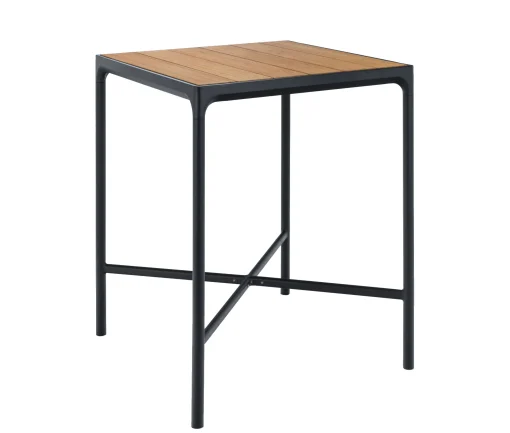 Houe Hoher Tisch Four Metall Schwarz Holz Natur / L 90 Cm X H 111 Cm - Holz Natur - Schwarz Best