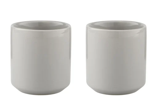 Stelton Iso-Tasse Core Keramik Grau / Steinzeug - 2Er-Set - Hellgrau Flash Sale