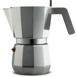 Alessi Italienischer Kaffeebereiter Moka Metall /9 Tassen - Induktionsherd - Grau - Stahl Cheap