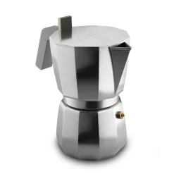 Alessi Italienischer Kaffeebereiter Moka Metall /9 Tassen - Induktionsherd - Grau - Stahl Cheap