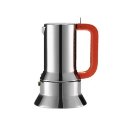 Alessi Italienischer Kaffeebereiter 9090, Poignee Perforee (1978) Metall / 6 Tassen - Induktion / 100 Values Collection - Rot - Stahl Flash Sale