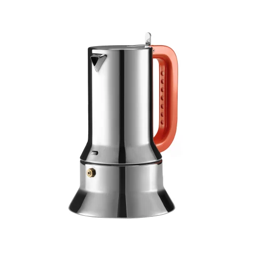 Alessi Italienischer Kaffeebereiter 9090, Poignee Perforee (1978) Metall / 6 Tassen - Induktion / 100 Values Collection - Rot - Stahl Flash Sale