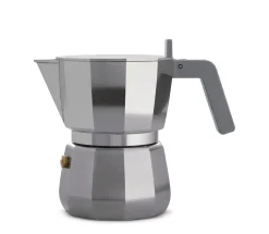 Alessi Italienischer Kaffeebereiter Moka Grau Silber Metall /3 Tassen - Grau - Stahl Store