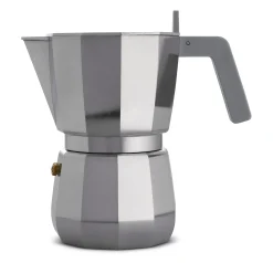 Alessi Italienischer Kaffeebereiter Moka Grau Silber Metall /6 Tassen - Grau - Stahl Shop