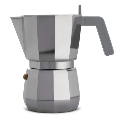 Alessi Italienischer Kaffeebereiter Moka Grau Silber Metall /6 Tassen - Grau - Stahl Shop