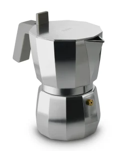 Alessi Italienischer Kaffeebereiter Moka Grau Silber Metall /6 Tassen - Grau - Stahl Shop