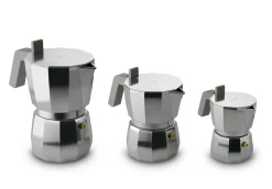 Alessi Italienischer Kaffeebereiter Moka Grau Silber Metall /6 Tassen - Grau - Stahl Shop