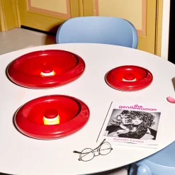 Fatboy Kabellose, Wiederaufladbare Außenlampe Oloha Large Metall Rot Metall Rot / Wandleuchte Fur Den Außenbereich - O 37,5 Cm - Rouge Lobby Hot