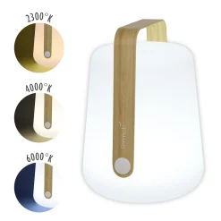 Fermob Kabellose, Wiederaufladbare Außenlampe Balad Bamboo Plastikmaterial Holz Natur / H 38 Cm - Aufladbar Uber Usb - Bambus Natur Outlet