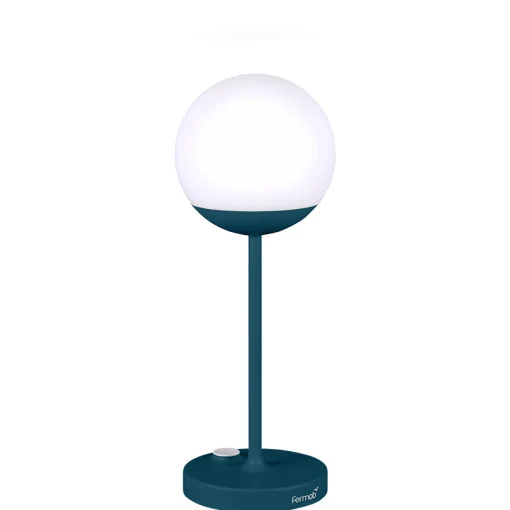 Fermob Kabellose, Wiederaufladbare Außenlampe Mooon! Led Metall Plastikmaterial Blau / H 41 Cm - Aufladbar Uber Usb - Acapulcoblau Clearance