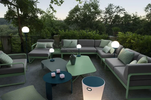 Fermob Kabellose, Wiederaufladbare Außenlampe Mooon! Led Metall Plastikmaterial Blau / H 41 Cm - Aufladbar Uber Usb - Acapulcoblau Clearance