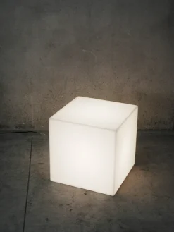 Slide Kabellose, Wiederaufladbare Außenlampe Cubo Led Rgb Plastikmaterial Kabellos - 25 X 25 X 25 Cm - Fur Den Außeneinsatz - Weis Fashion