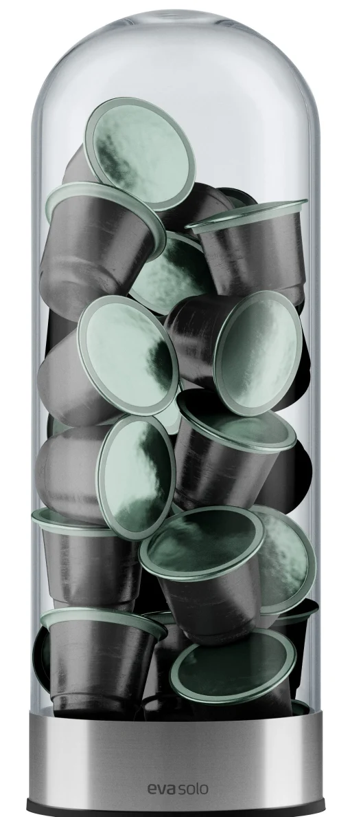 Eva Solo Kaffeekapsel-Spender  Glas Transparent - Metall Verchromt - Transparent Shop