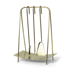 Ferm Living Kaminhelfer Port Gold Metall / 3 Utensilien Mit Halterung - Messing Fashion