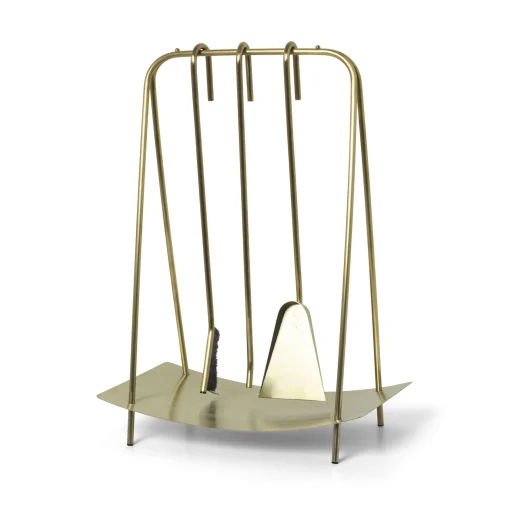 Ferm Living Kaminhelfer Port Gold Metall / 3 Utensilien Mit Halterung - Messing Fashion
