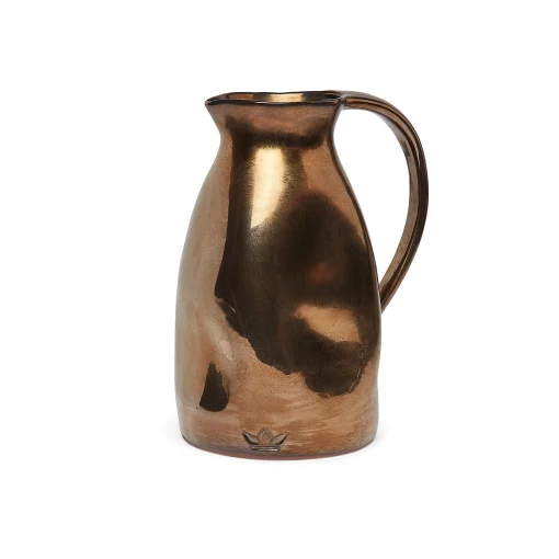 Dutchdeluxes Karaffe Bosselee Keramik Kupfer Metall / O 13,5 X H 24 Cm - Keramik - Glanzendes Platin New