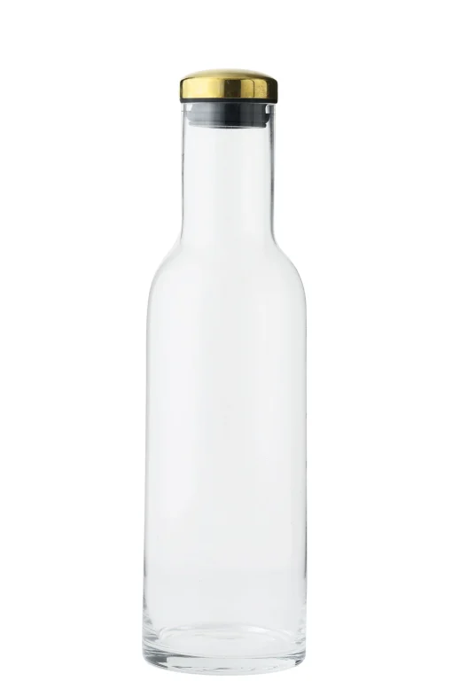 Menu Karaffe Bottle Glas Gold Transparent Metall / 1 L - Mit Messingverschluss - Messing - Transparent Flash Sale