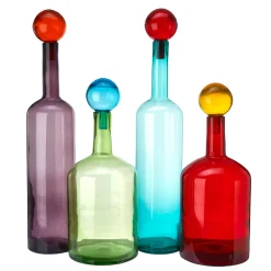 Pols Potten Karaffe Bubbles & Bottles Xxl Glas / Glas - 4Er-Set - H 87 Cm - Bunt Online