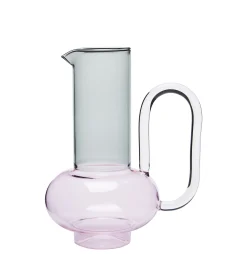Tom Dixon Karaffe Bump Glas Rosa / Mundgeblasenes Glas - Rauchgrau - Rosa Sale