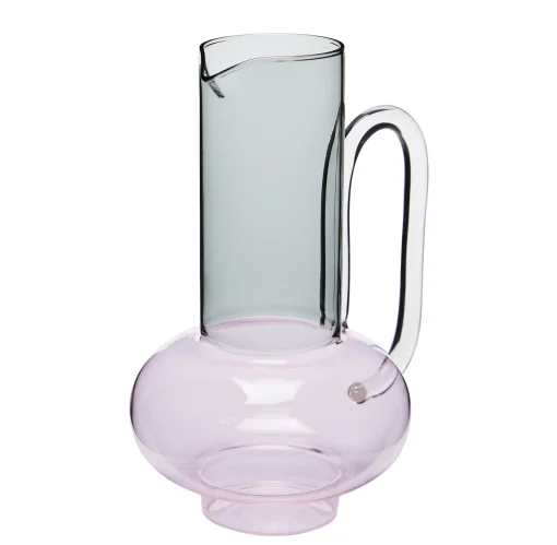 Tom Dixon Karaffe Bump Glas Rosa / Mundgeblasenes Glas - Rauchgrau - Rosa Sale