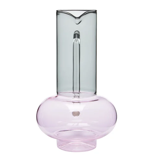 Tom Dixon Karaffe Bump Glas Rosa / Mundgeblasenes Glas - Rauchgrau - Rosa Sale