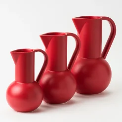 raawii Karaffe Strom Medium Keramik Rot / H 24 Cm - Keramik / Handgefertigt - Salsa Rot Online