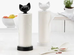 Koziol Küchenrolle-Halter Miaou Plastikmaterial- Opakschwarz Cheap
