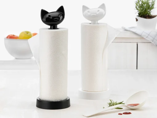 Koziol Küchenrolle-Halter Miaou Plastikmaterial- Opakschwarz Cheap