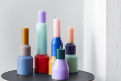 Hay Kerze Pillar Xl Wachs Bunt / O 9 X H 35 Cm - Lavendel - Minze - Rot Best Sale