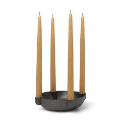 Ferm Living Kerzenleuchter Bowl Medium Metall/ O 20 Cm - Recyceltes Aluminium - Schwarz New