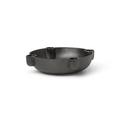 Ferm Living Kerzenleuchter Bowl Medium Metall/ O 20 Cm - Recyceltes Aluminium - Schwarz New