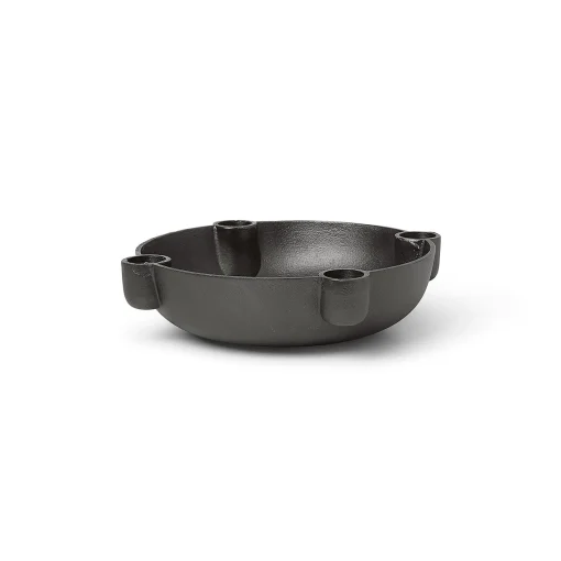 Ferm Living Kerzenleuchter Bowl Medium Metall/ O 20 Cm - Recyceltes Aluminium - Schwarz New