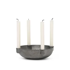 Ferm Living Kerzenleuchter Bowl  Small Metall/ O 14 Cm - Messing - Schwarz New