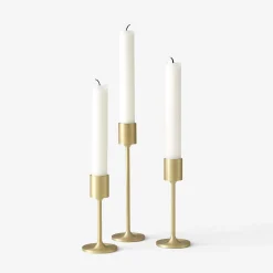 &tradition Kerzenleuchter Collect Sc57 Gold Metall / H 11 Cm - Messing - Messing Geburstet Discount