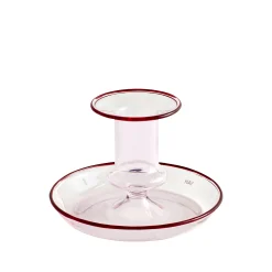 Hay Kerzenleuchter Flare Small Glas/ Glas - Hellrosa Hot