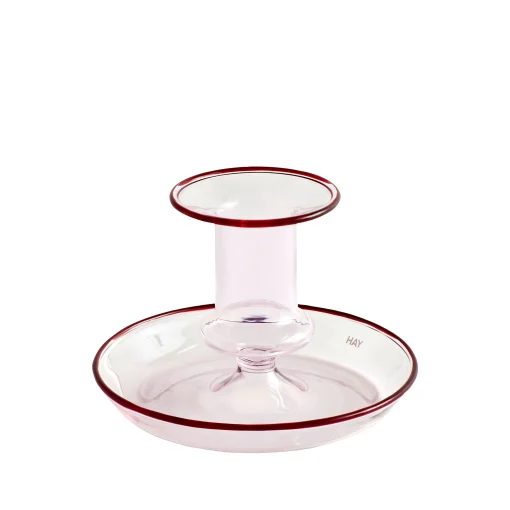 Hay Kerzenleuchter Flare Small Glas/ Glas - Hellrosa Hot