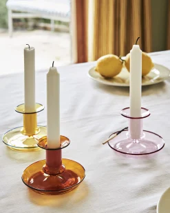 Hay Kerzenleuchter Flare Small Glas/ Glas - Hellrosa Hot