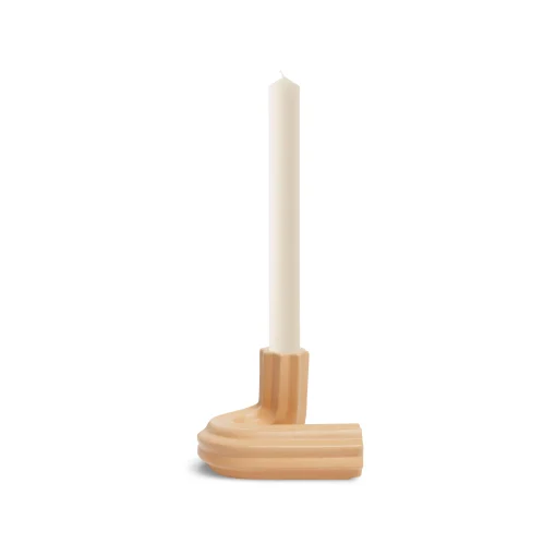 Octaevo Kerzenleuchter Templo Strie Keramik/ H 8 Cm - Keramik / Handgefertigt - Orange Cheap