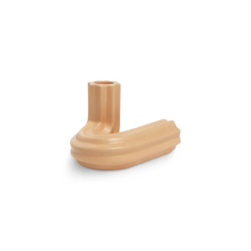 Octaevo Kerzenleuchter Templo Strie Keramik/ H 8 Cm - Keramik / Handgefertigt - Orange Cheap