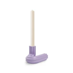 Octaevo Kerzenleuchter Templo Strie Keramik Violett / H 8 Cm - Keramik / Handgefertigt - Flieder Sale