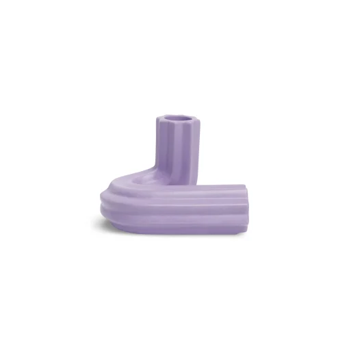 Octaevo Kerzenleuchter Templo Strie Keramik Violett / H 8 Cm - Keramik / Handgefertigt - Flieder Sale